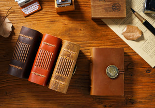 Premium Handmade Genuine Leather Notebook with Brass Button
