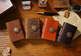 Premium Handmade Genuine Leather Notebook with Brass Button