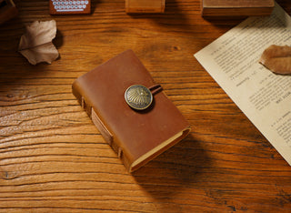 Premium Handmade Genuine Leather Notebook with Brass Button