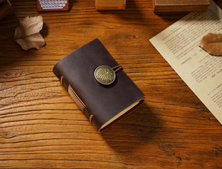 Premium Handmade Genuine Leather Notebook with Brass Button