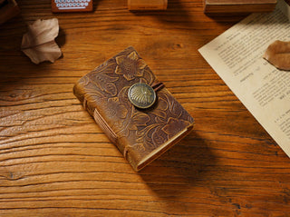 Premium Handmade Genuine Leather Notebook with Brass Button