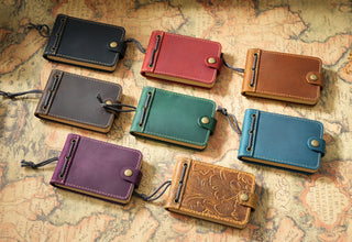 Premium Handmade Genuine Leather Mini Notebook with Snap Closure