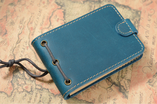 Premium Handmade Genuine Leather Mini Notebook with Snap Closure
