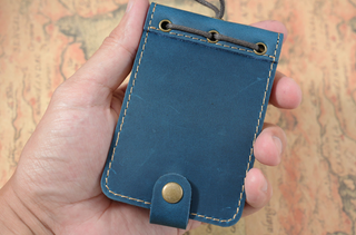 Premium Handmade Genuine Leather Mini Notebook with Snap Closure