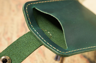 Premium Handmade Genuine Leather Mini Notebook with Snap Closure