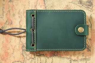 Premium Handmade Genuine Leather Mini Notebook with Snap Closure