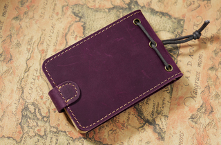 Premium Handmade Genuine Leather Mini Notebook with Snap Closure