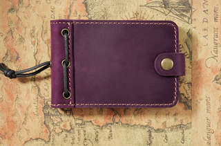 Premium Handmade Genuine Leather Mini Notebook with Snap Closure