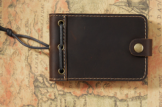 Premium Handmade Genuine Leather Mini Notebook with Snap Closure
