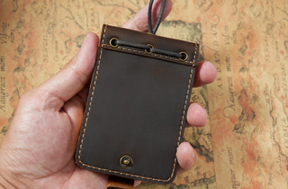 Premium Handmade Genuine Leather Mini Notebook with Snap Closure