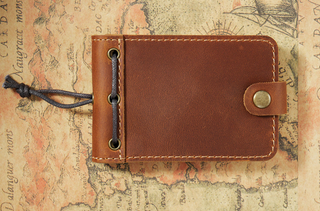 Premium Handmade Genuine Leather Mini Notebook with Snap Closure