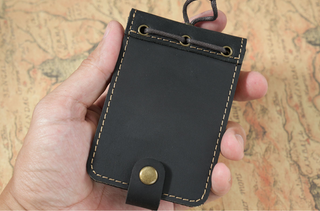 Premium Handmade Genuine Leather Mini Notebook with Snap Closure
