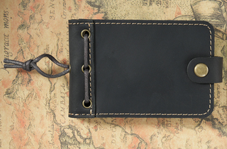 Premium Handmade Genuine Leather Mini Notebook with Snap Closure