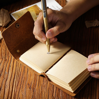 Premium Handmade Genuine Leather Notebook with Strap – Small Size