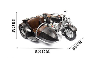 Vintage Sidecar Motorcycle  - Handmade Model