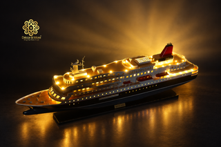 NIPPON MARU Wooden Ship Model 100cm with Lights - Handcrafted Maritime Display