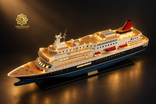NIPPON MARU Wooden Ship Model 100cm with Lights - Handcrafted Maritime Display