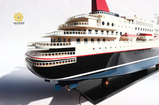 NIPPON MARU Wooden Ship Model 100cm with Lights - Handcrafted Maritime Display