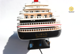 NIPPON MARU Wooden Ship Model 100cm with Lights - Handcrafted Maritime Display