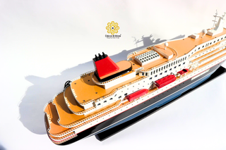 NIPPON MARU Wooden Ship Model 100cm with Lights - Handcrafted Maritime Display