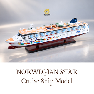NORWEGIAN STAR Cruise Ship Model 100cm - Handcrafted Wooden Display
