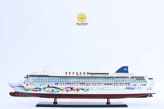 NORWEGIAN STAR Cruise Ship Model 100cm - Handcrafted Wooden Display