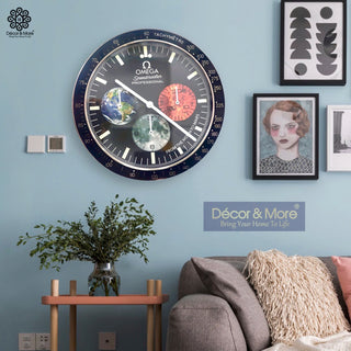 OMEGA - Speedmaster Moonwatch Moon & Mars - Luxury Wall Clock Decoration