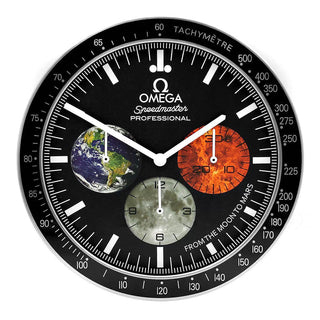 OMEGA - Speedmaster Moonwatch Moon & Mars - Luxury Wall Clock Decoration