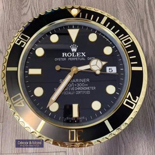 Submariner Collection - Gold Frame Style - Luxury Wall Clock Rolex * Decoration