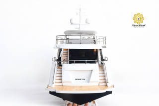 PRINCESS 35M Model Yacht 94cm - White Wooden Luxury Yacht Display