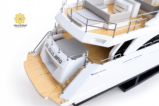 PRINCESS 35M Model Yacht 94cm - White Wooden Luxury Yacht Display