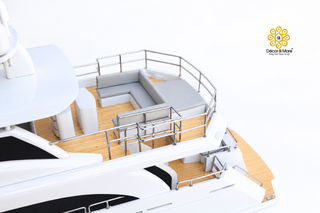 PRINCESS 35M Model Yacht 94cm - White Wooden Luxury Yacht Display