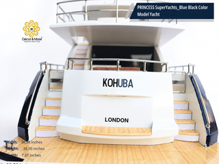 PRINCESS SuperYachts 30M Model Yacht 98cm – Blue Black Luxury Yacht Display