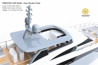 PRINCESS 35M Model Yacht 94cm - Gray Wooden Luxury Yacht Display