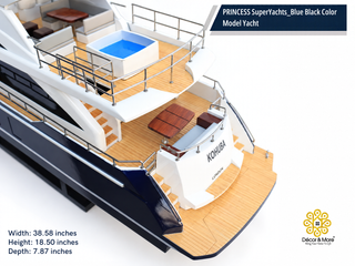 PRINCESS SuperYachts 30M Model Yacht 98cm – Blue Black Luxury Yacht Display