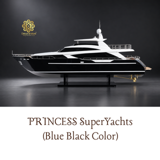 PRINCESS SuperYachts 30M Model Yacht 98cm – Blue Black Luxury Yacht Display