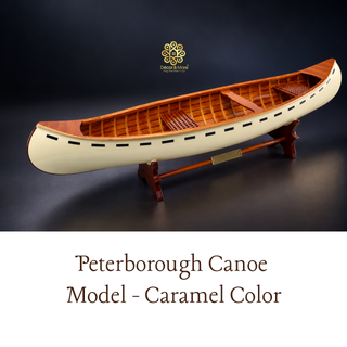 Peterborough Canoe Model 60cm - Caramel Wooden Canoe Display