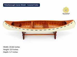 Peterborough Canoe Model 60cm - Caramel Wooden Canoe Display