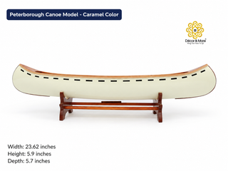 Peterborough Canoe Model 60cm - Caramel Wooden Canoe Display