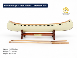 Peterborough Canoe Model 60cm - Caramel Wooden Canoe Display