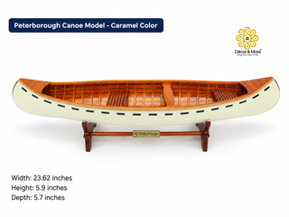 Peterborough Canoe Model 60cm - Caramel Wooden Canoe Display