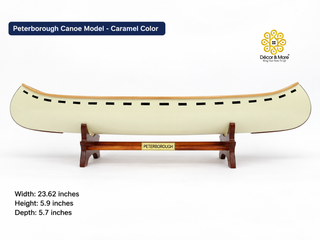 Peterborough Canoe Model 60cm - Caramel Wooden Canoe Display