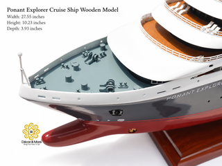 Ponant Explorer Cruise Ship Wooden Model 70cm - Handcrafted Nautical Display