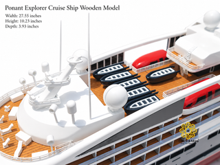 Ponant Explorer Cruise Ship Wooden Model 70cm - Handcrafted Nautical Display