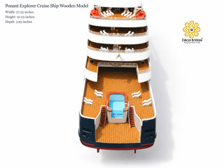 Ponant Explorer Cruise Ship Wooden Model 70cm - Handcrafted Nautical Display