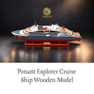 Ponant Explorer Cruise Ship Wooden Model 70cm - Handcrafted Nautical Display