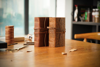 Handmade Leather Notebook With Strap Closure - NO002