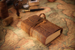 Handmade Leather Notebook With Strap Closure - NO002