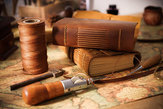 Handmade Leather Notebook With Strap Closure - NO002