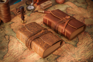 Handmade Leather Notebook With Strap Closure - NO002